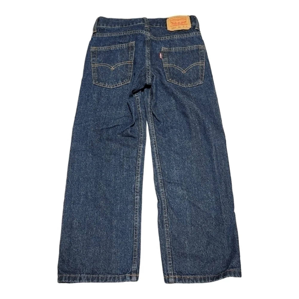 LEVI'S Boy's 550 Relaxed Fit Darkwash Denim Blue Jeans, size 8
